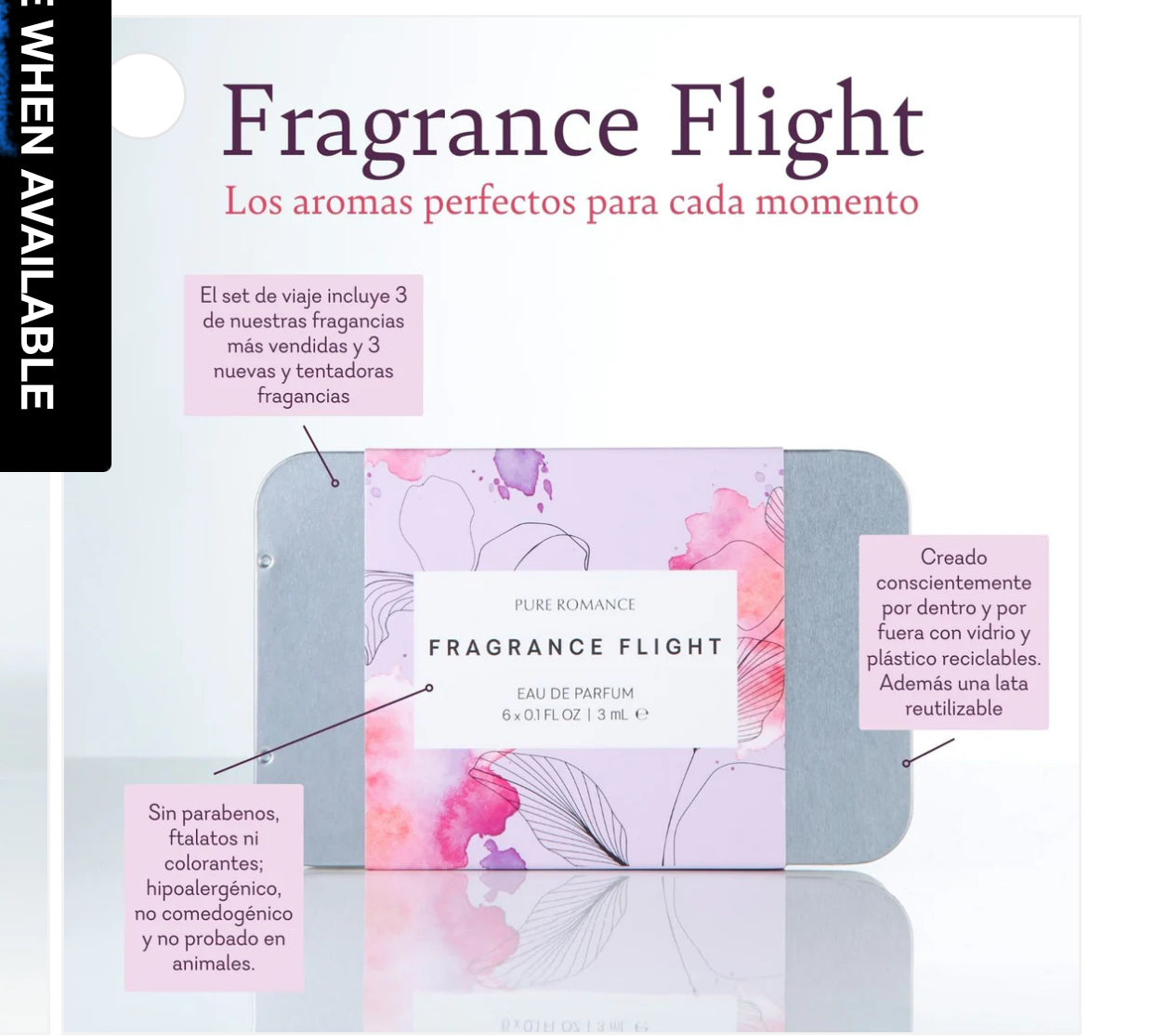 FRAGANCE FLIGHT  EAU DE PARFUM 6 X0.1FL O/ 3ML