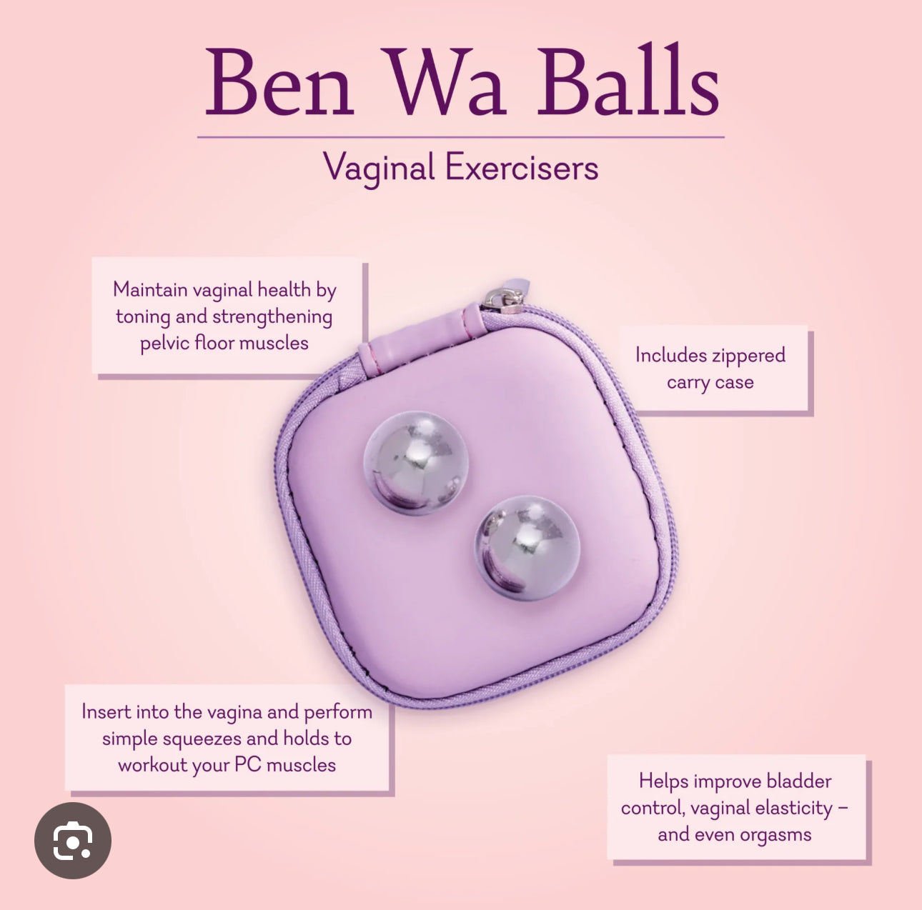 Ben Wa Balls Vaginal Exercisers  Weight: 0.78 oz./22 g. Insertable Girth: 2.25 in./5.7 cm.